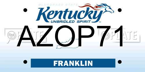 AZOP71 Kentucky License Plate