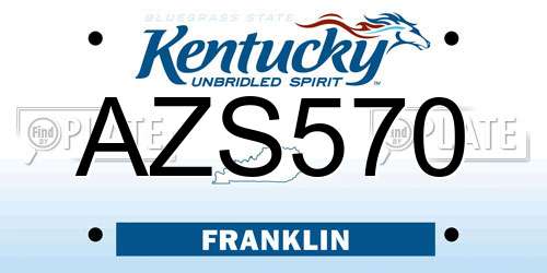 AZS570 Kentucky License Plate