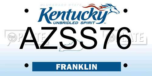 AZSS76 Kentucky License Plate