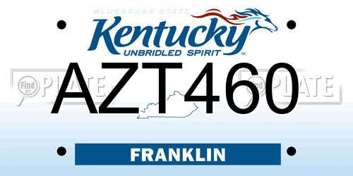 AZT460 Kentucky License Plate