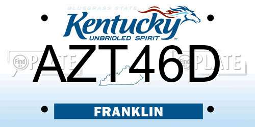 AZT46D Kentucky License Plate
