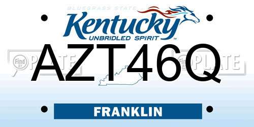 AZT46Q Kentucky License Plate