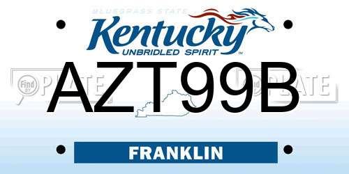AZT99B Kentucky License Plate