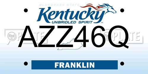 AZZ46Q Kentucky License Plate