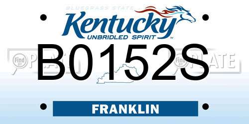B0152S Kentucky License Plate
