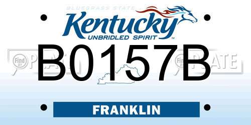 B0157B Kentucky License Plate