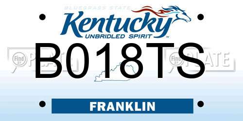 B018TS Kentucky License Plate
