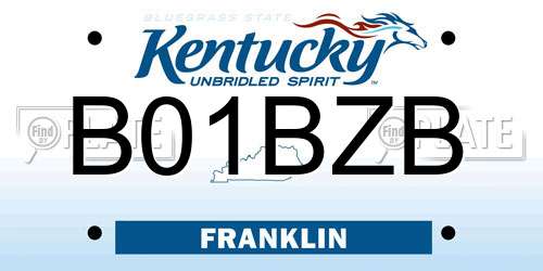 B01BZB Kentucky License Plate