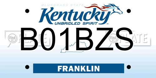 B01BZS Kentucky License Plate