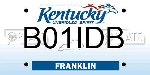 B01IDB Kentucky License Plate