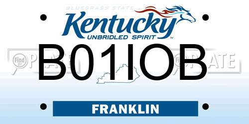 B01IOB Kentucky License Plate