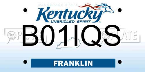 B01IQS Kentucky License Plate
