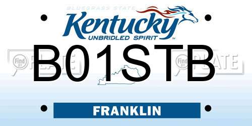 B01STB Kentucky License Plate