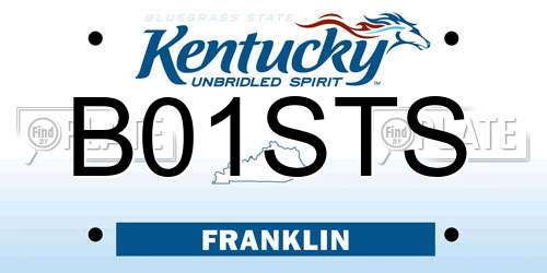 B01STS Kentucky License Plate