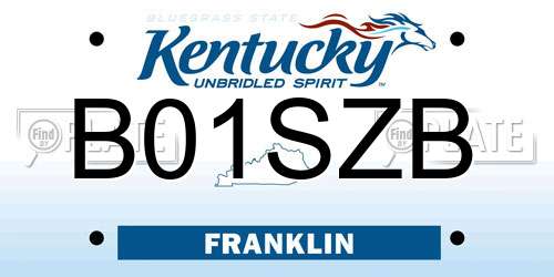 B01SZB Kentucky License Plate
