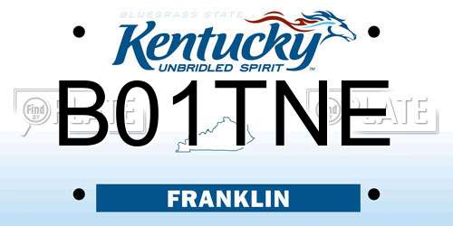 B01TNE Kentucky License Plate