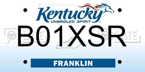 B01XSR Kentucky License Plate
