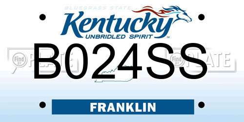 B024SS Kentucky License Plate