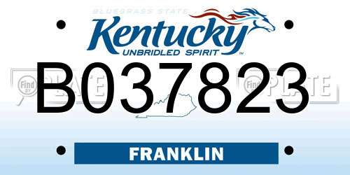 B037823 Kentucky License Plate