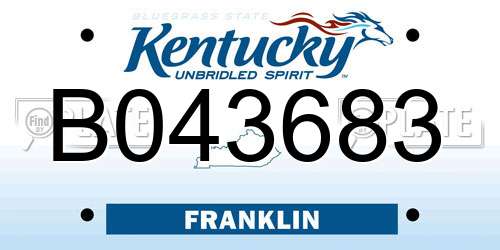 B043683 Kentucky License Plate