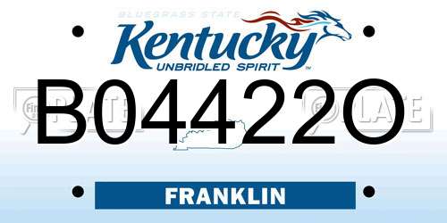 B04422O Kentucky License Plate