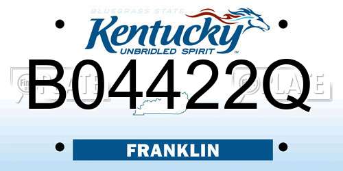 B04422Q Kentucky License Plate