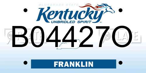 B04427O Kentucky License Plate