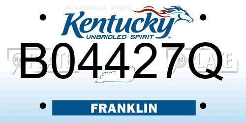 B04427Q Kentucky License Plate