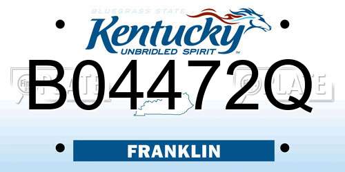 B04472Q Kentucky License Plate