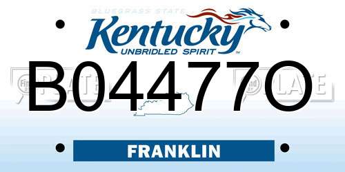 B04477O Kentucky License Plate