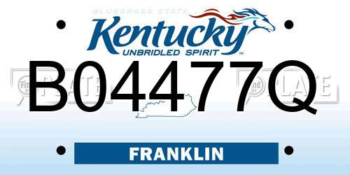 B04477Q Kentucky License Plate