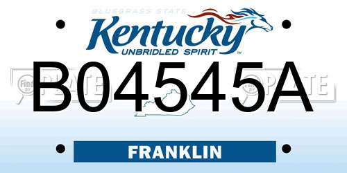 B04545A Kentucky License Plate