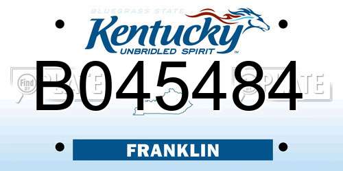 B045484 Kentucky License Plate