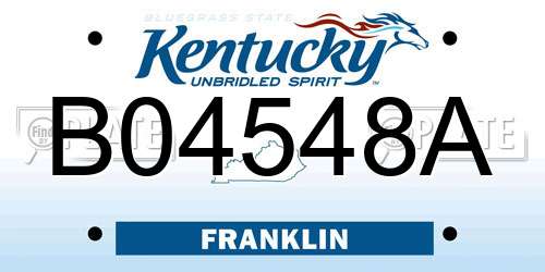 B04548A Kentucky License Plate