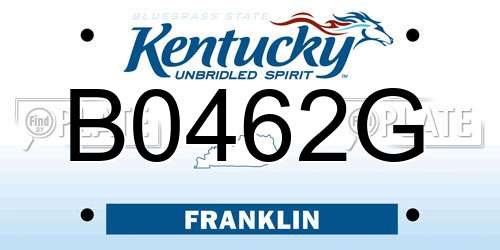 B0462G Kentucky License Plate