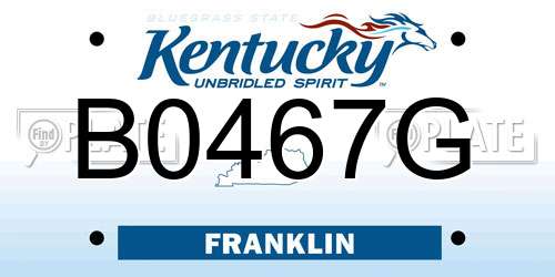 B0467G Kentucky License Plate