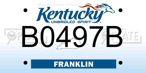 B0497B Kentucky License Plate