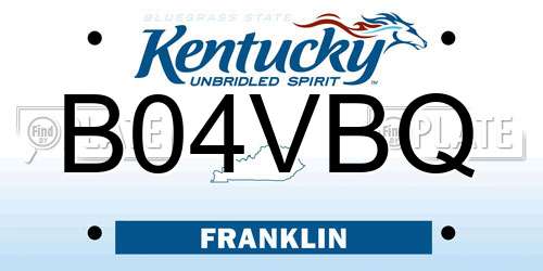 B04VBQ Kentucky License Plate