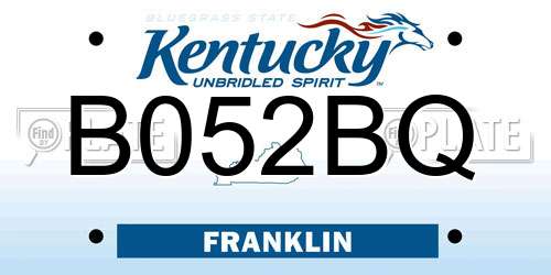 B052BQ Kentucky License Plate