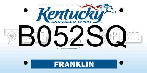 B052SQ Kentucky License Plate