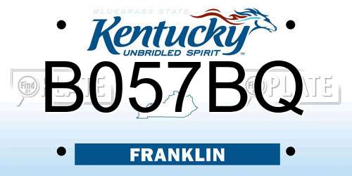 B057BQ Kentucky License Plate