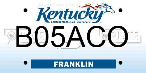 B05ACO Kentucky License Plate