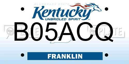 B05ACQ Kentucky License Plate