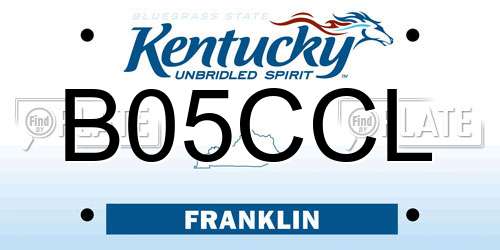 B05CCL Kentucky License Plate