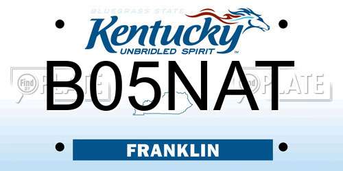 B05NAT Kentucky License Plate