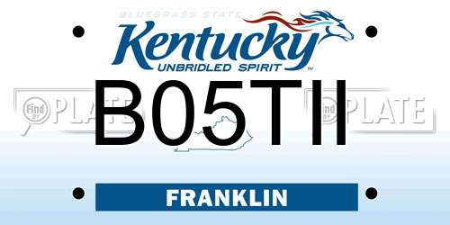 B05TII Kentucky License Plate