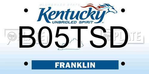 B05TSD Kentucky License Plate