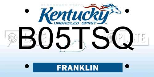 B05TSQ Kentucky License Plate