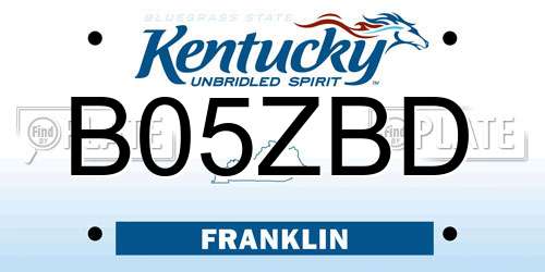 B05ZBD Kentucky License Plate