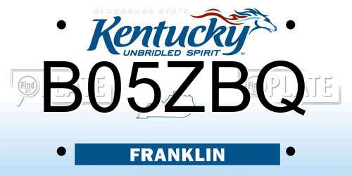 B05ZBQ Kentucky License Plate